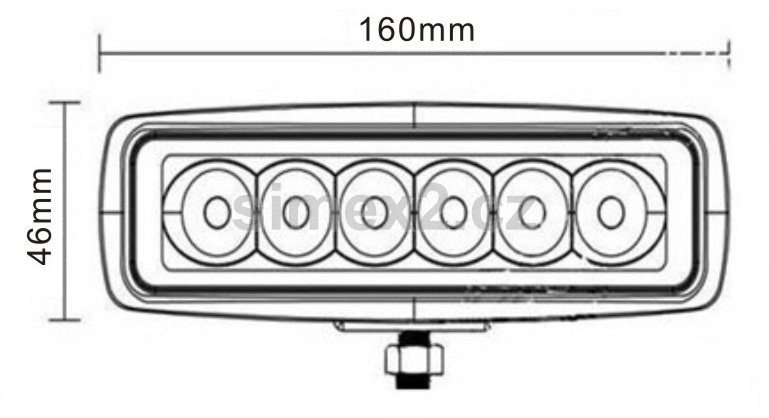 Pracovní světlo rozptylové 1260 lumenů, 6× LED, 160 × 46 × 61,5 mm