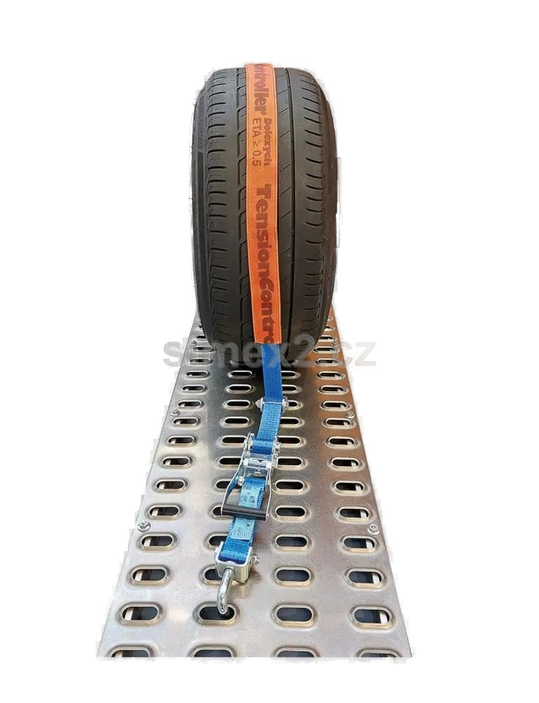 Upínací pás LOHR pro převoz vozidel, ETA, pevnost 3000 kg, šíře 35 mm, délka 2,8 m, návlek 1100 mm