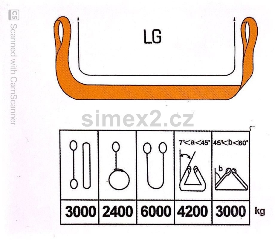 Zvedací pás 3 t / 3 m, šíře 90 mm