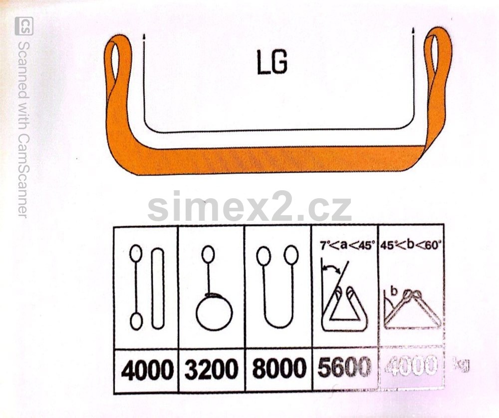 Zvedací pás 4 t / 6 m, šíře 120 mm